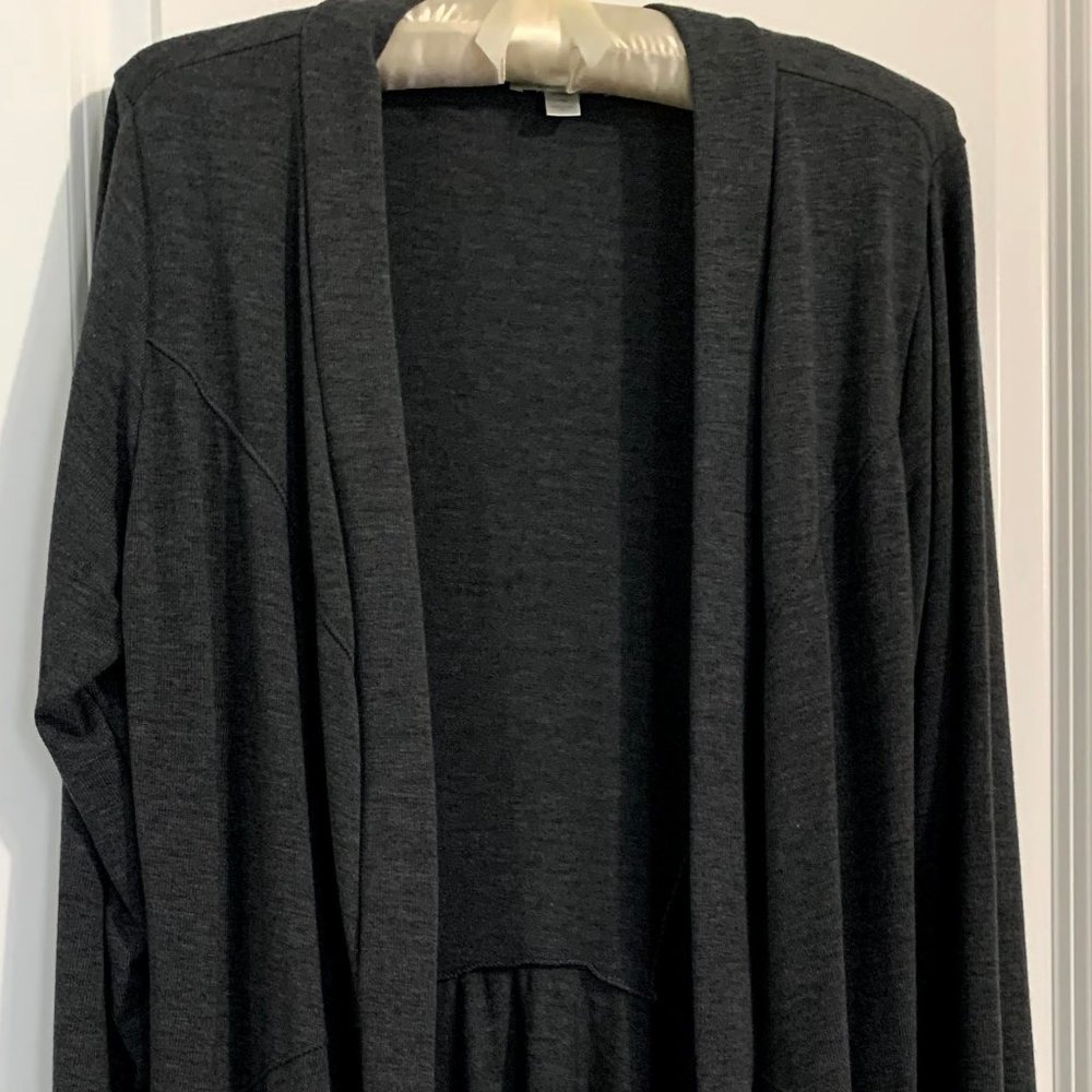 Dark Gray Knit Cardigan Duster Dressbarn Sz 1X
